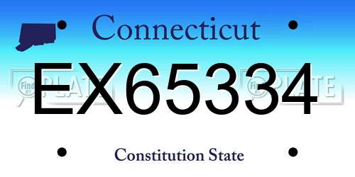 EX65334 Connecticut License Plate