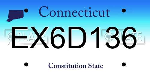 EX6D136 Connecticut License Plate