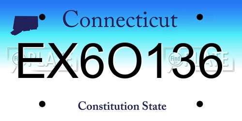 EX6O136 Connecticut License Plate