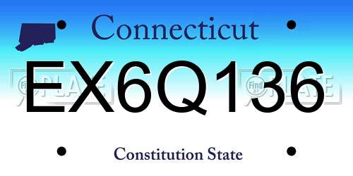 EX6Q136 Connecticut License Plate
