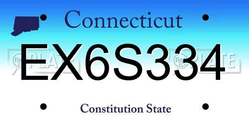 EX6S334 Connecticut License Plate