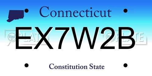 EX7W2B Connecticut License Plate