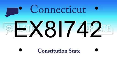 EX8I742 Connecticut License Plate