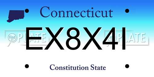 EX8X4I Connecticut License Plate