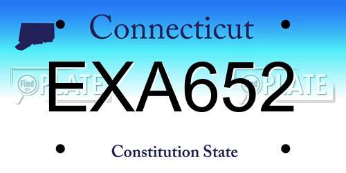 EXA652 Connecticut License Plate