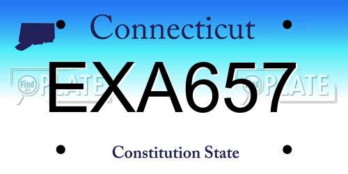 EXA657 Connecticut License Plate