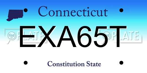 EXA65T Connecticut License Plate