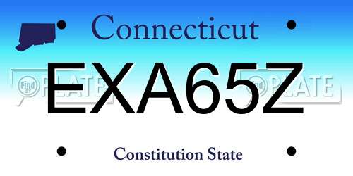 EXA65Z Connecticut License Plate