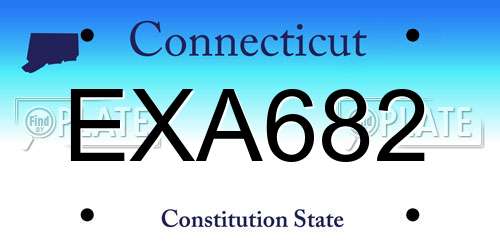 EXA682 Connecticut License Plate