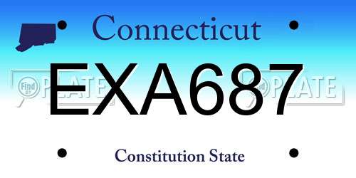 EXA687 Connecticut License Plate