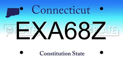 EXA68Z Connecticut License Plate