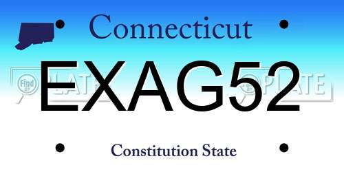 EXAG52 Connecticut License Plate