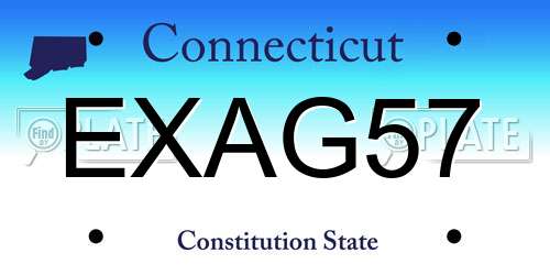 EXAG57 Connecticut License Plate