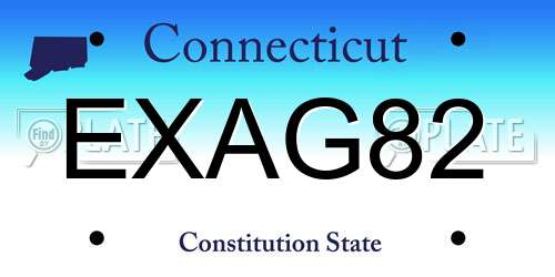 EXAG82 Connecticut License Plate