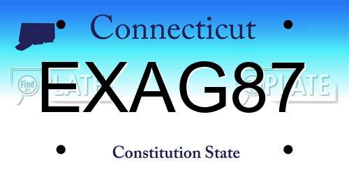 EXAG87 Connecticut License Plate