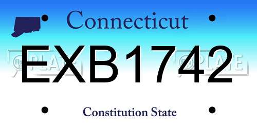 EXB1742 Connecticut License Plate