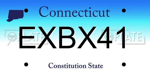 EXBX41 Connecticut License Plate