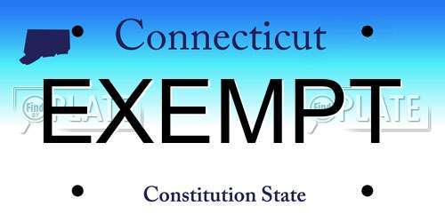 EXEMPT Connecticut License Plate