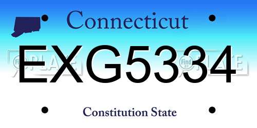 EXG5334 Connecticut License Plate