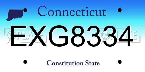 EXG8334 Connecticut License Plate