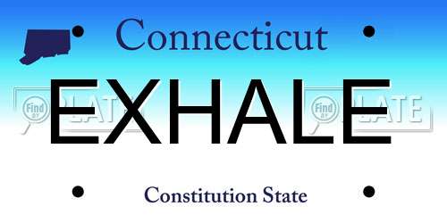 EXHALE Connecticut License Plate