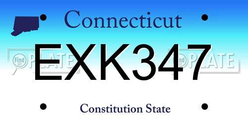 EXK347 Connecticut License Plate
