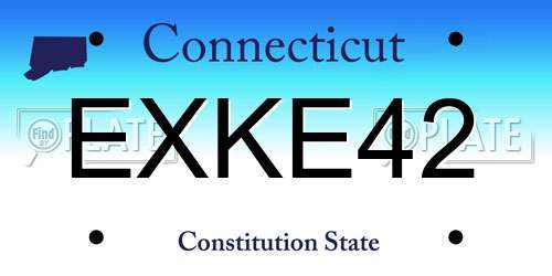 EXKE42 Connecticut License Plate