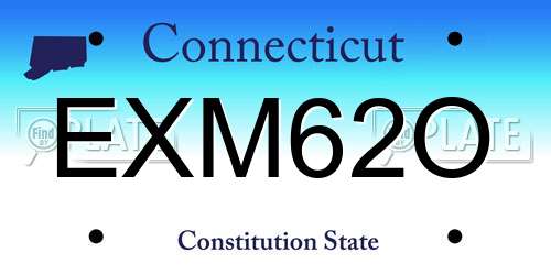 EXM62O Connecticut License Plate