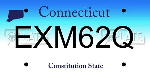 EXM62Q Connecticut License Plate
