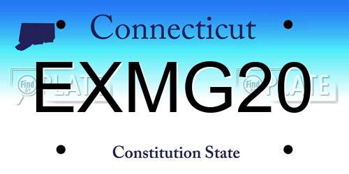 EXMG20 Connecticut License Plate