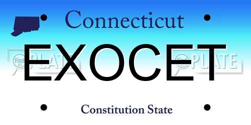 EXOCET Connecticut License Plate