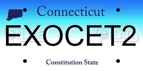 EXOCET2 Connecticut License Plate