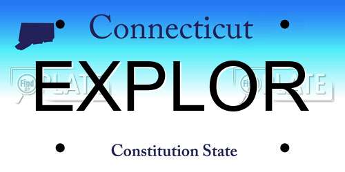EXPLOR Connecticut License Plate