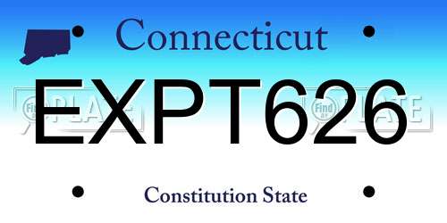 EXPT626 Connecticut License Plate