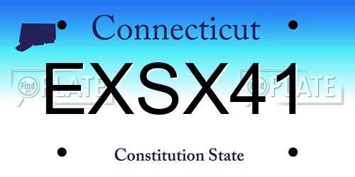 EXSX41 Connecticut License Plate