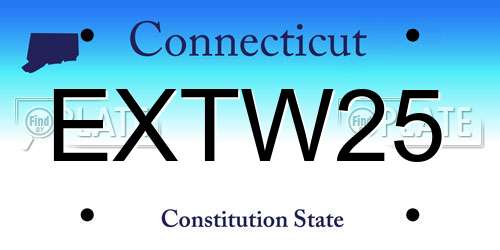 EXTW25 Connecticut License Plate