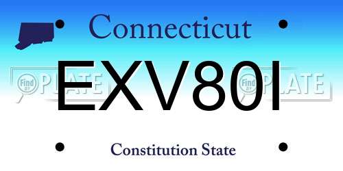EXV80I Connecticut License Plate