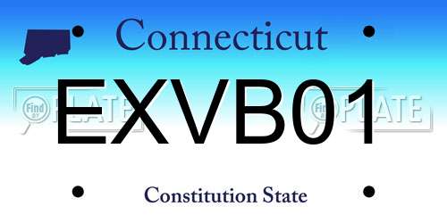 EXVB01 Connecticut License Plate