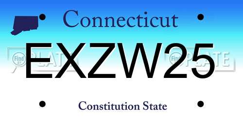 EXZW25 Connecticut License Plate
