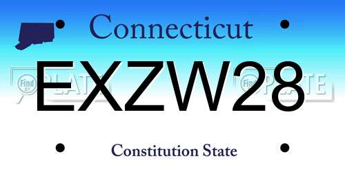 EXZW28 Connecticut License Plate