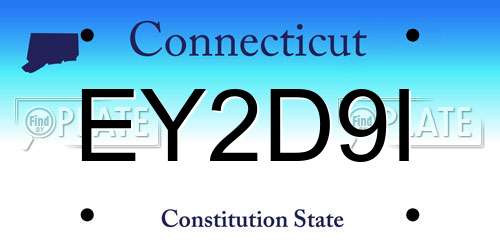 EY2D9I Connecticut License Plate