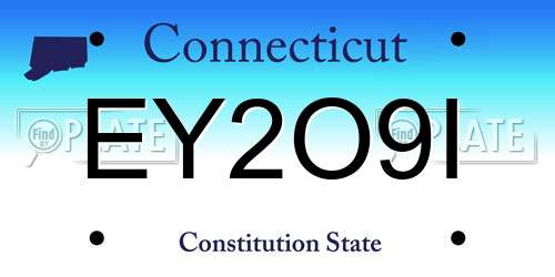 EY2O9I Connecticut License Plate