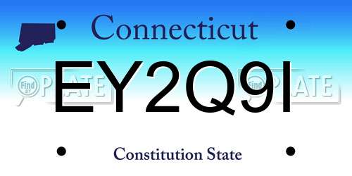 EY2Q9I Connecticut License Plate