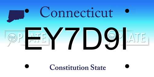 EY7D9I Connecticut License Plate