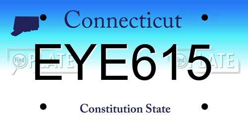 EYE615 Connecticut License Plate