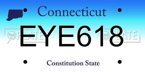 EYE618 Connecticut License Plate