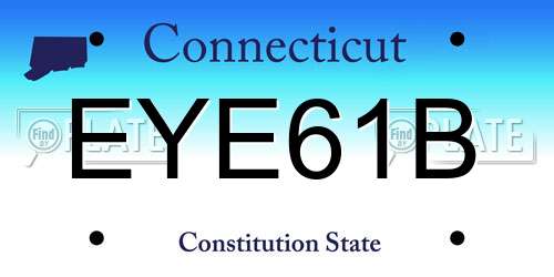 EYE61B Connecticut License Plate