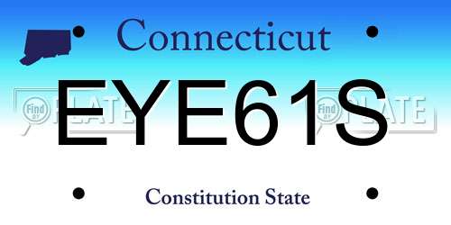 EYE61S Connecticut License Plate