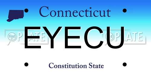 EYECU Connecticut License Plate
