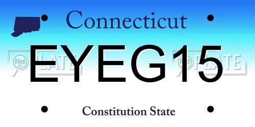EYEG15 Connecticut License Plate